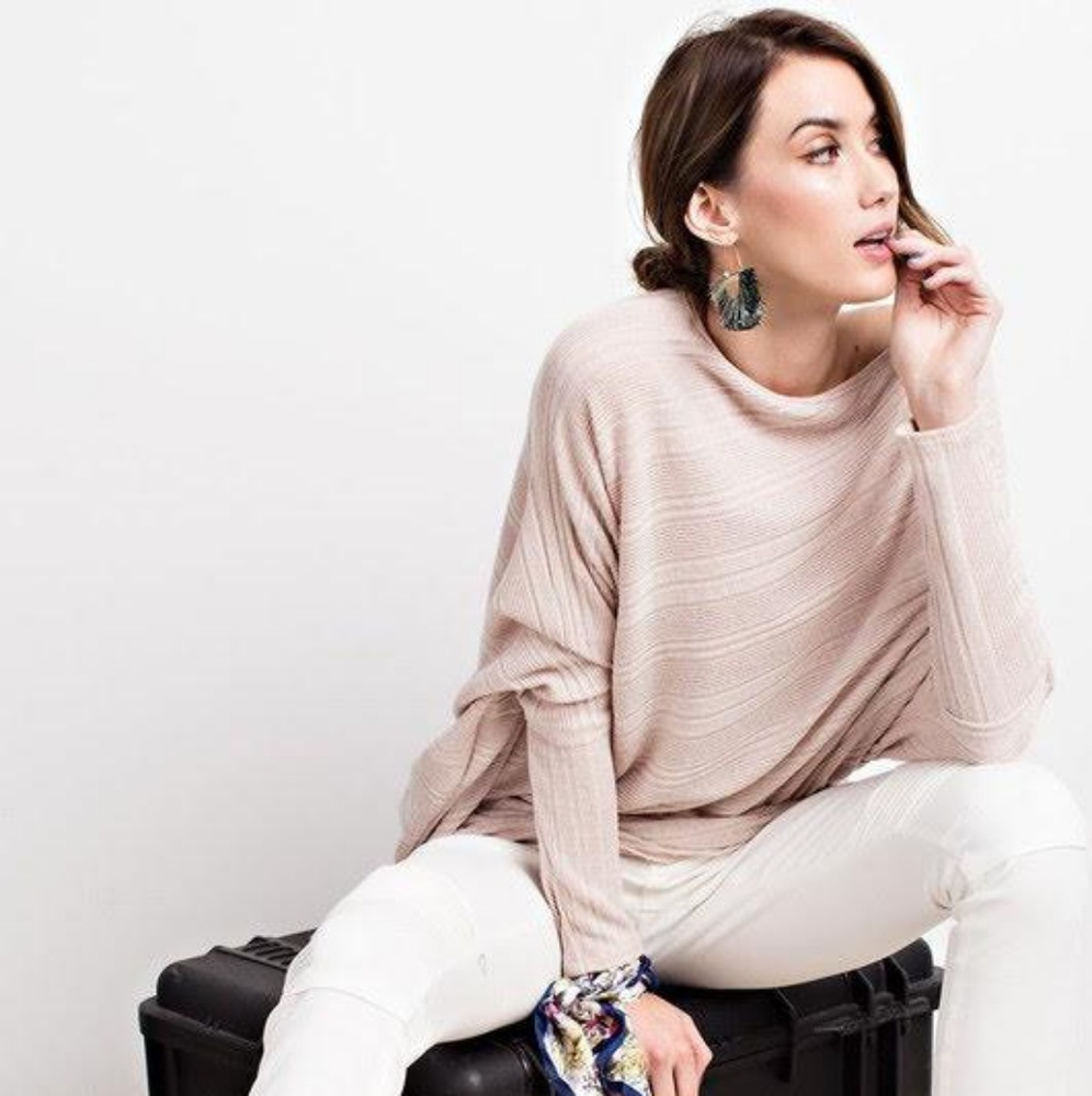 Asymmetrical Rib Knit Tunic